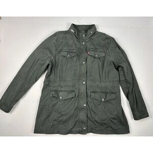 LEVI'S Womens Field Utility Military Jacket Cargo Army Pockets- Size XL Green